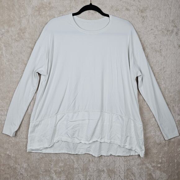 Lululemon Ease Of Mind Shirt 8 White Mixed Media Classic Athleisure Preppy Gym - Picture 1 of 5
